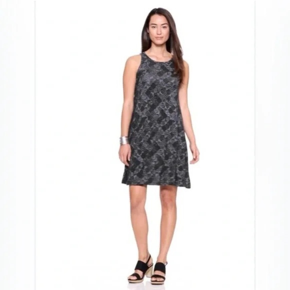 Old Navy Black and Gray Midi Dress